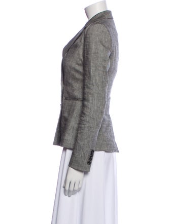 Theory Linen Plaid Print Blazer