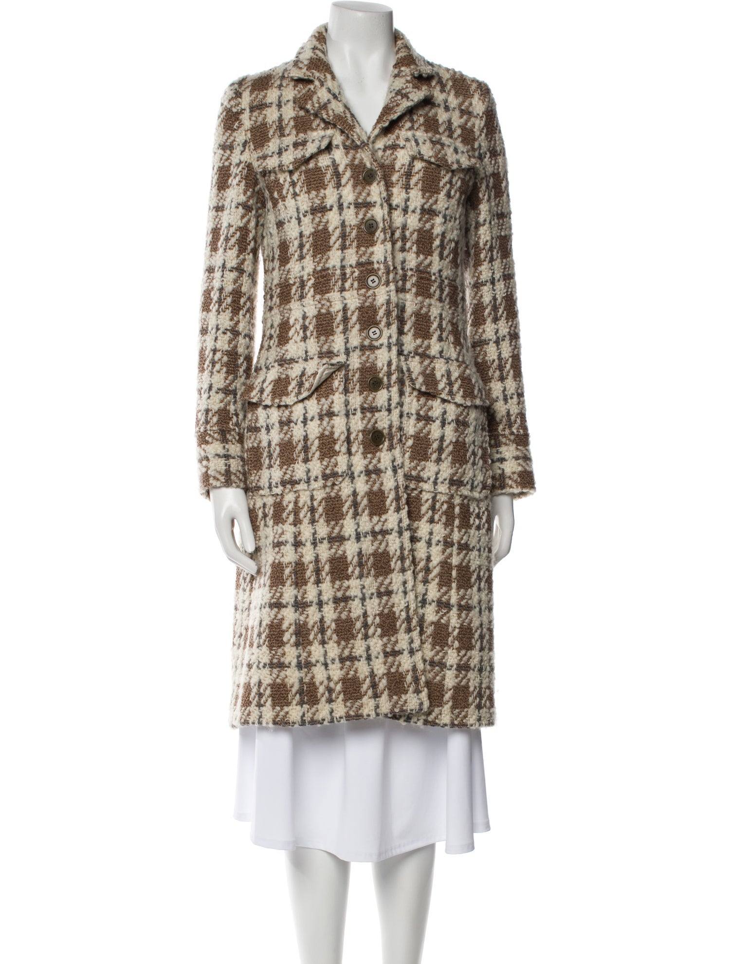 Theory Wool Houndstooth Print Coat