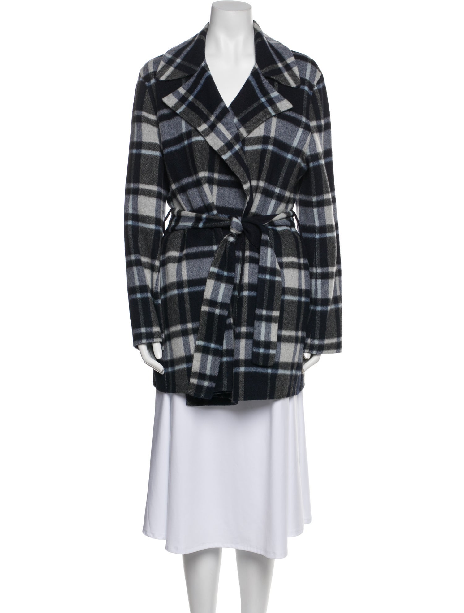 Theory Plaid Print Coat