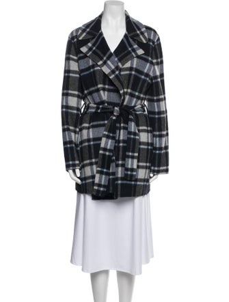 Theory Plaid Print Coat