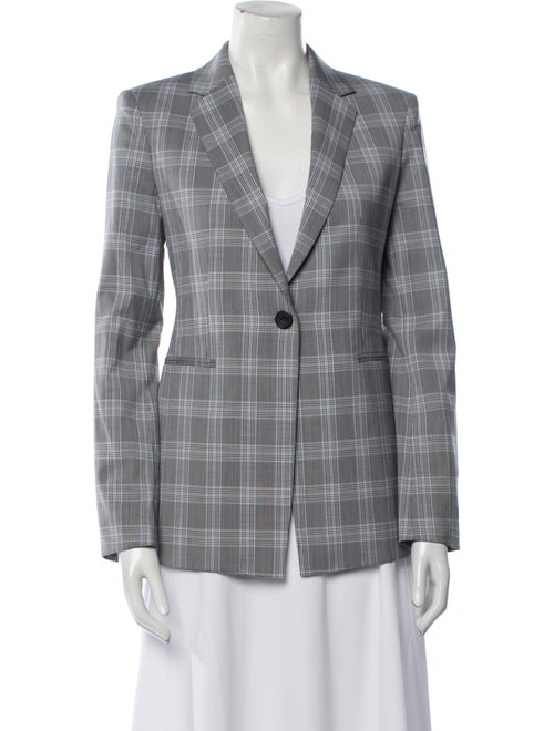 Theory Virgin Wool Plaid Print Blazer