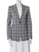 Theory Virgin Wool Plaid Print Blazer