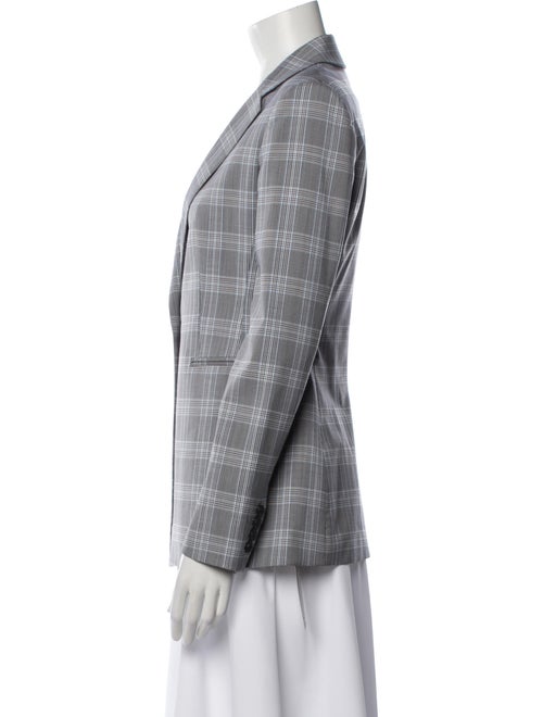 Theory Virgin Wool Plaid Print Blazer