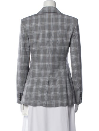 Theory Virgin Wool Plaid Print Blazer
