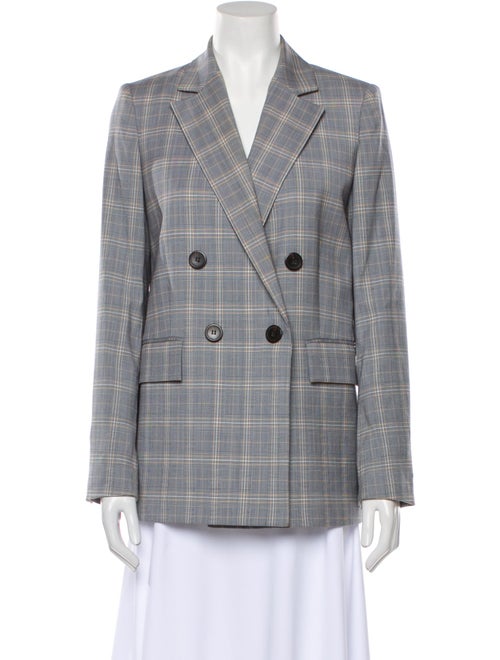 Theory Virgin Wool Plaid Print Blazer