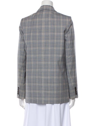 Theory Virgin Wool Plaid Print Blazer