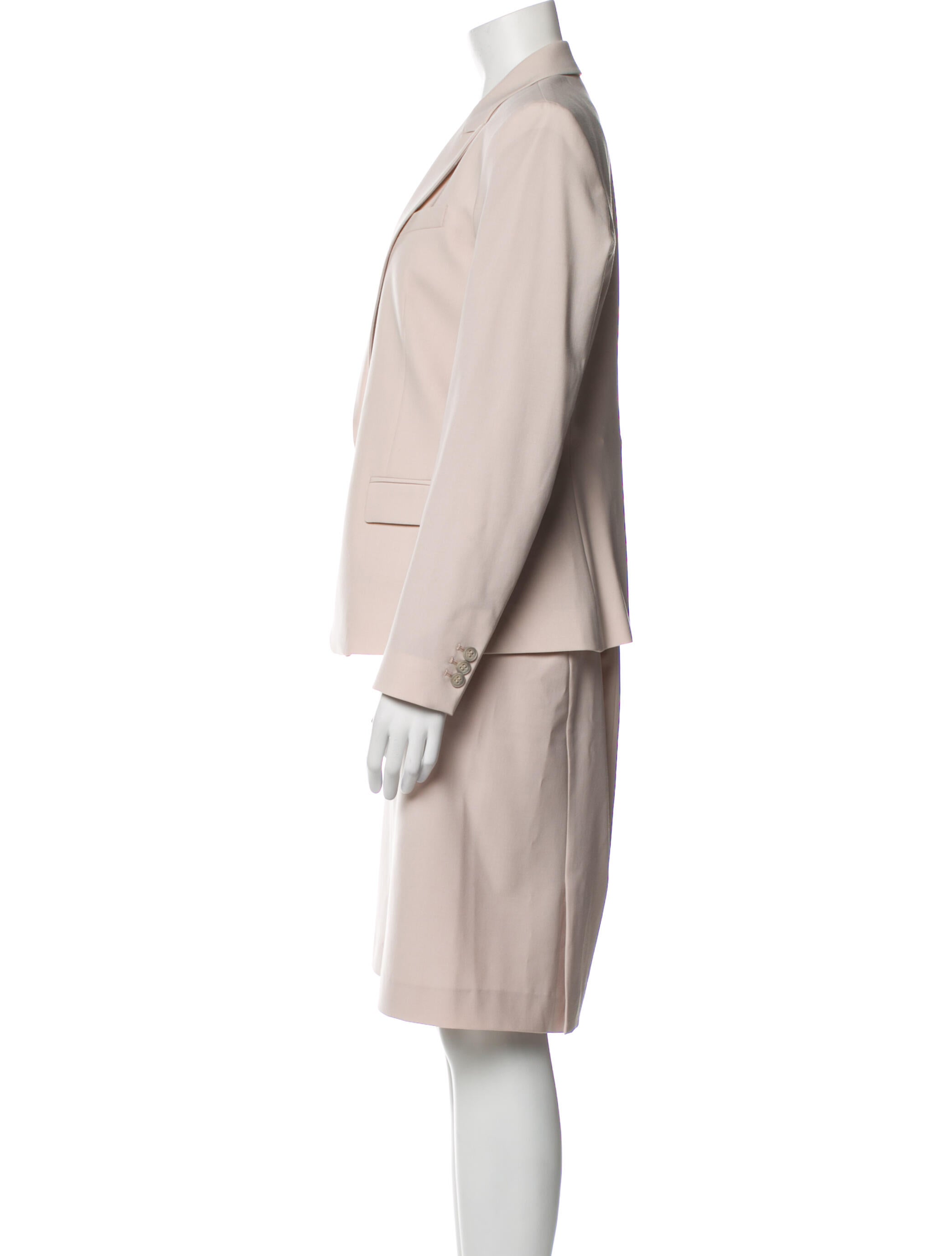 Theory Virgin Wool Grosgrain Trim Skirt Suit w/ Tags