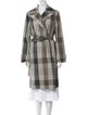 Theory Plaid Print Trench Coat