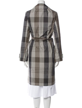 Theory Plaid Print Trench Coat