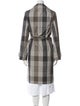 Theory Plaid Print Trench Coat