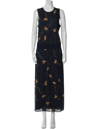 Theory Floral Print Long Dress