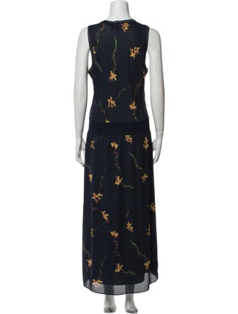 Theory Floral Print Long Dress