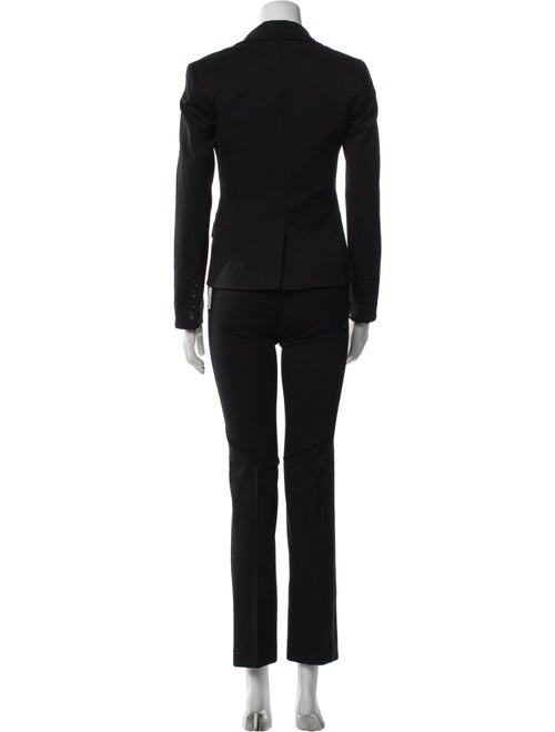 Theory Wool Leather Trim Embellishment Pantsuit