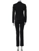 Theory Wool Leather Trim Embellishment Pantsuit
