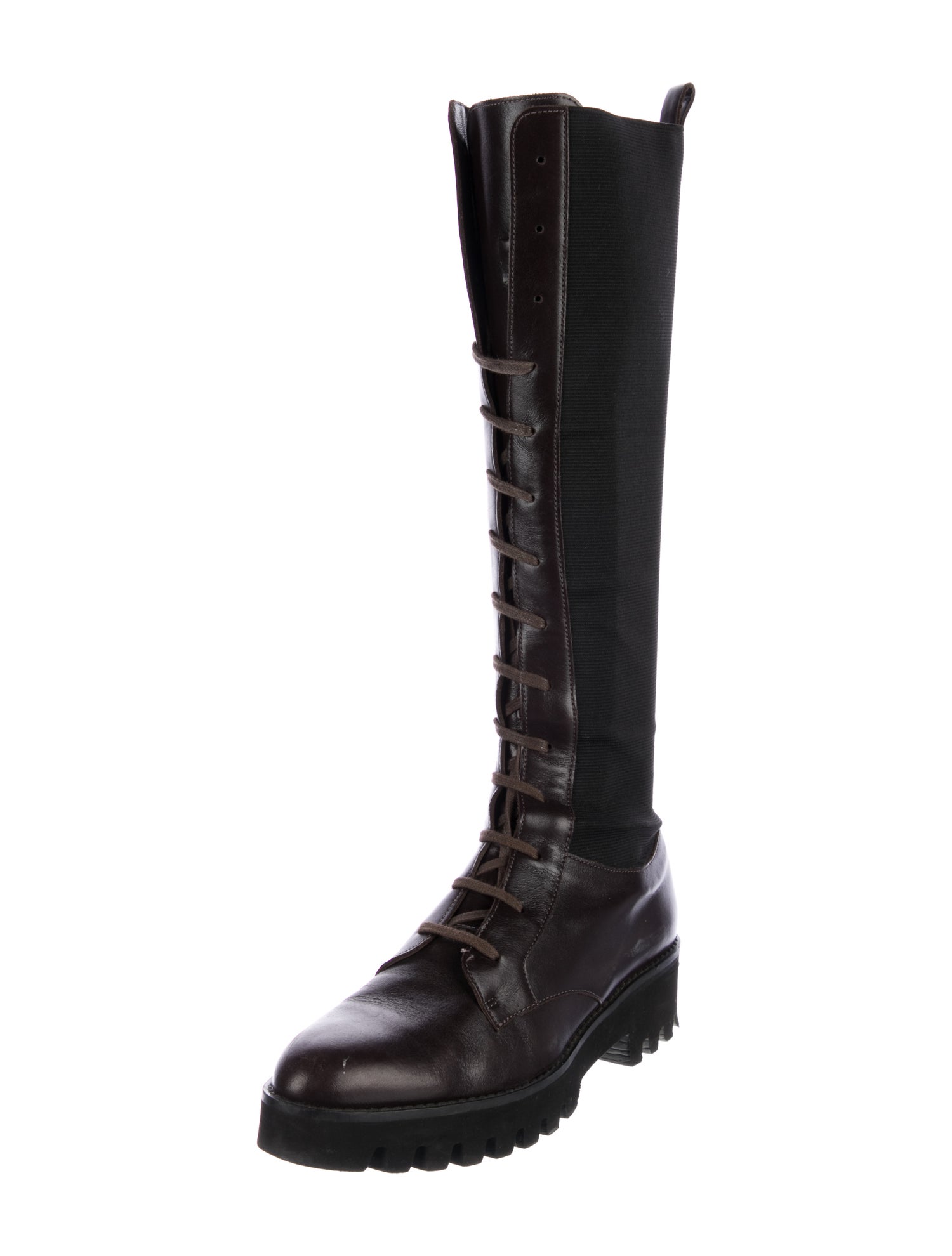 Theory Leather Leather Trim Embellishment Combat Boots