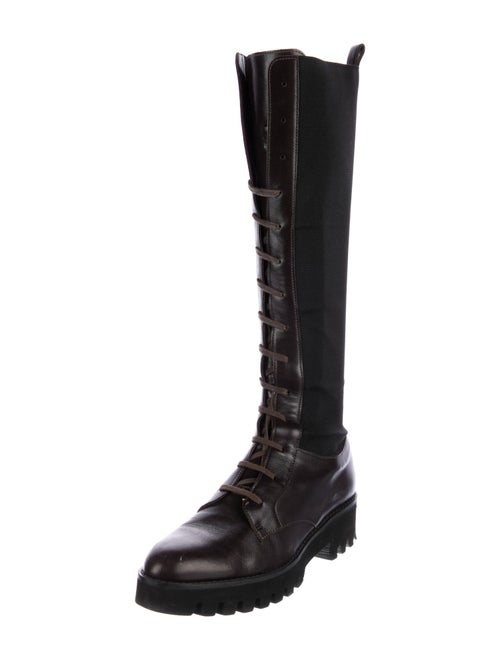 Theory Leather Leather Trim Embellishment Combat Boots