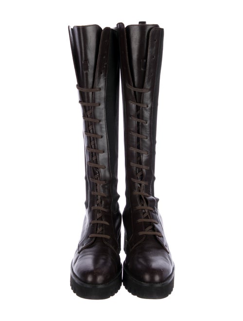 Theory Leather Leather Trim Embellishment Combat Boots