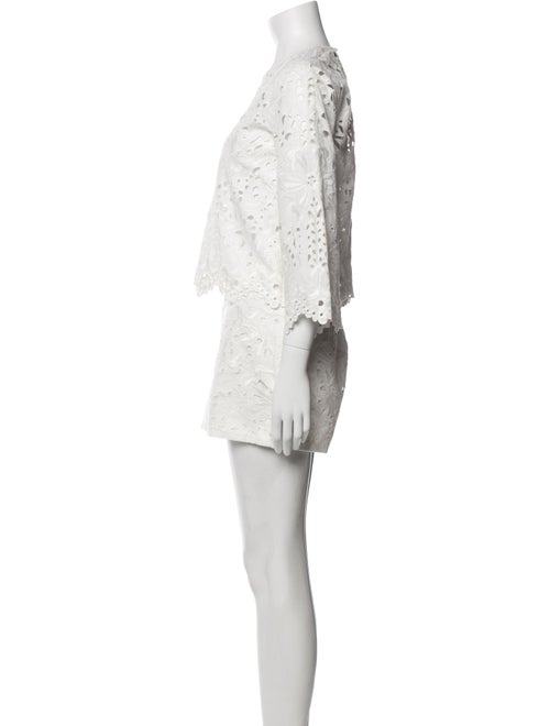 Theory Linen Crochet Trim Short Set