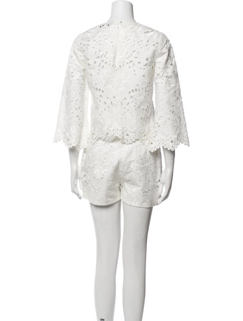 Theory Linen Crochet Trim Short Set