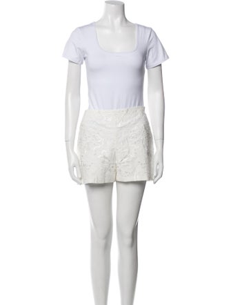 Theory Linen Crochet Trim Short Set