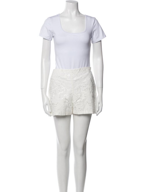 Theory Linen Crochet Trim Short Set