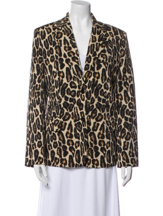 Theory Virgin Wool Animal Print Blazer