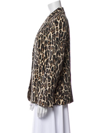 Theory Virgin Wool Animal Print Blazer