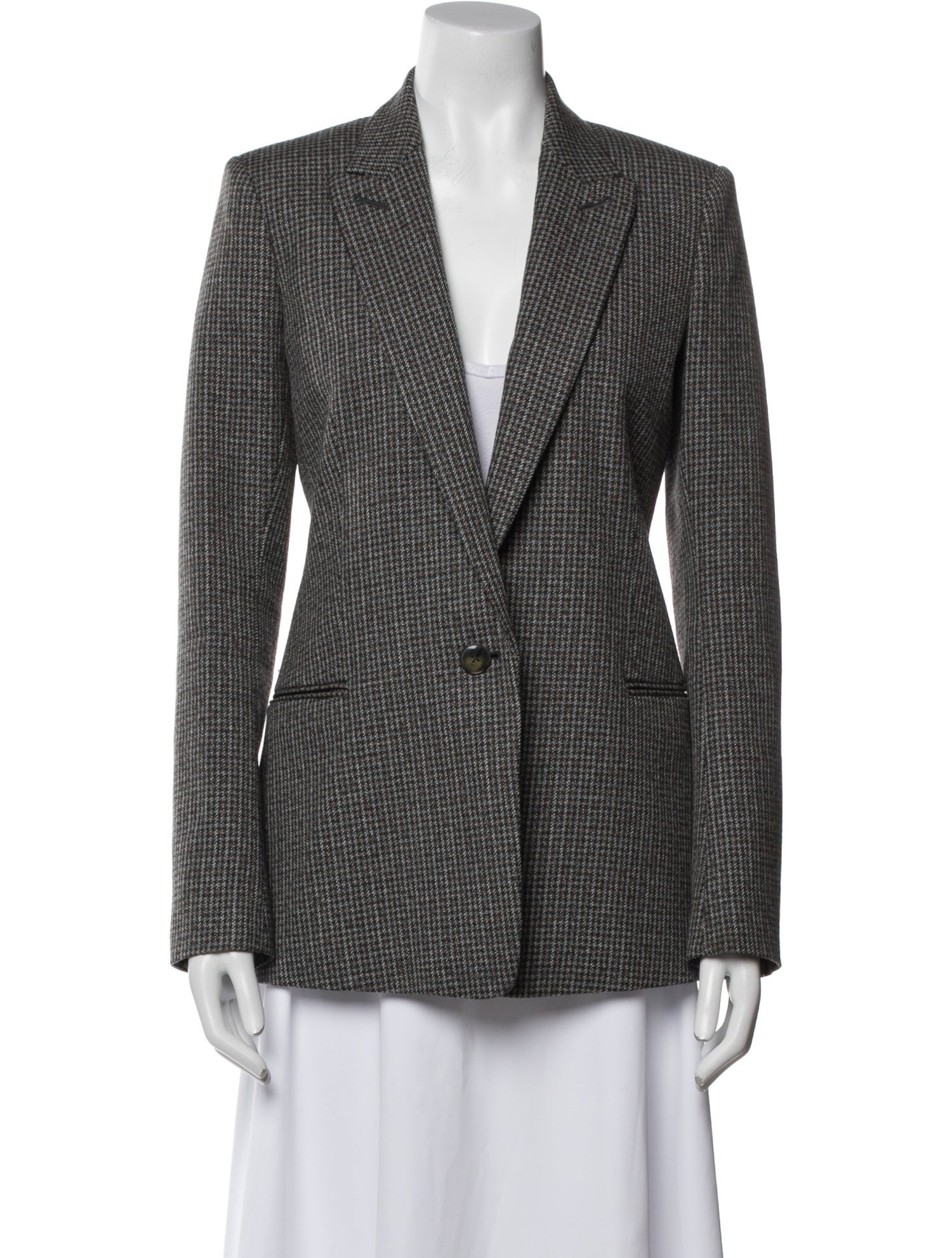 Theory Virgin Wool Plaid Print Blazer
