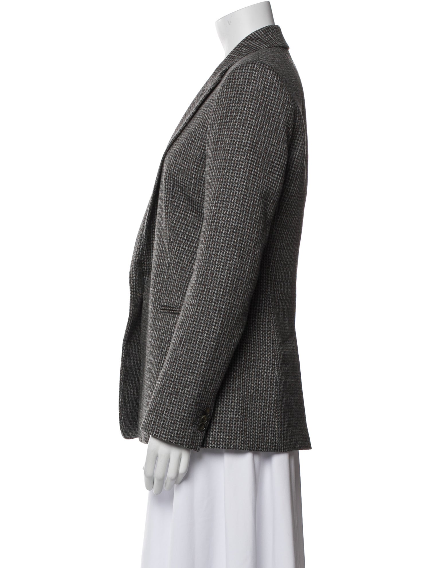 Theory Virgin Wool Plaid Print Blazer