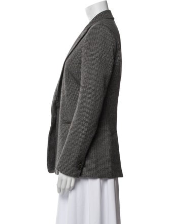 Theory Virgin Wool Plaid Print Blazer