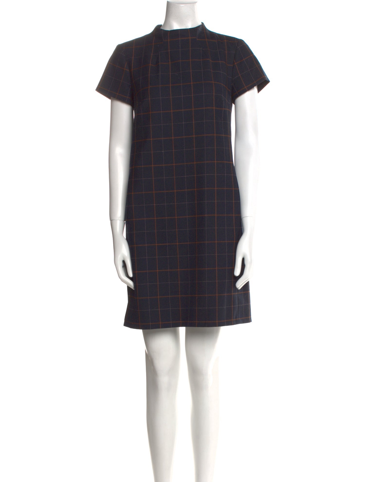 Theory Plaid Print Mini Dress