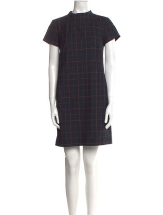 Theory Plaid Print Mini Dress