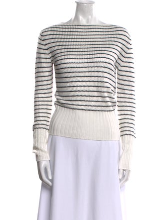 Theory Striped Bateau Neckline Sweater
