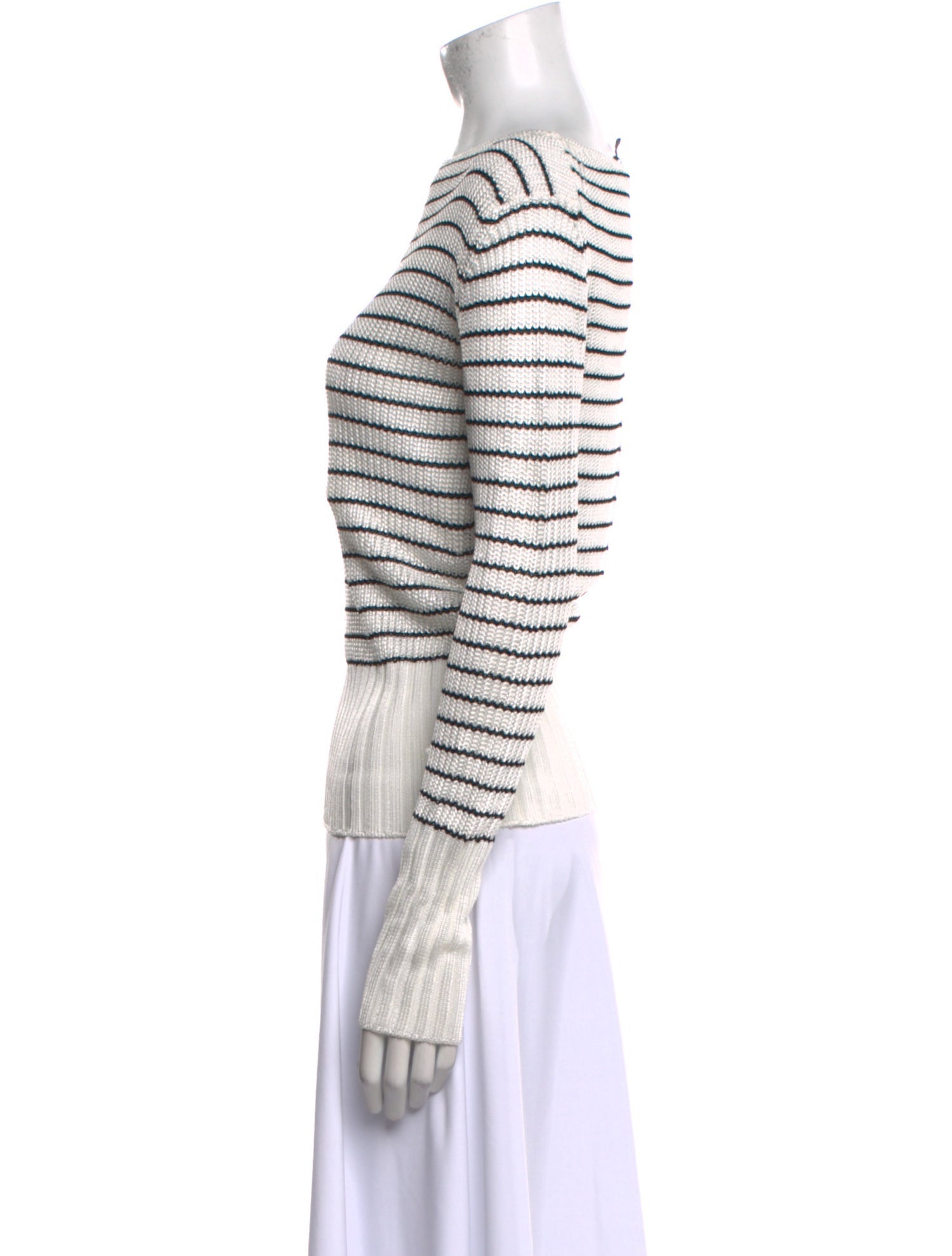 Theory Striped Bateau Neckline Sweater
