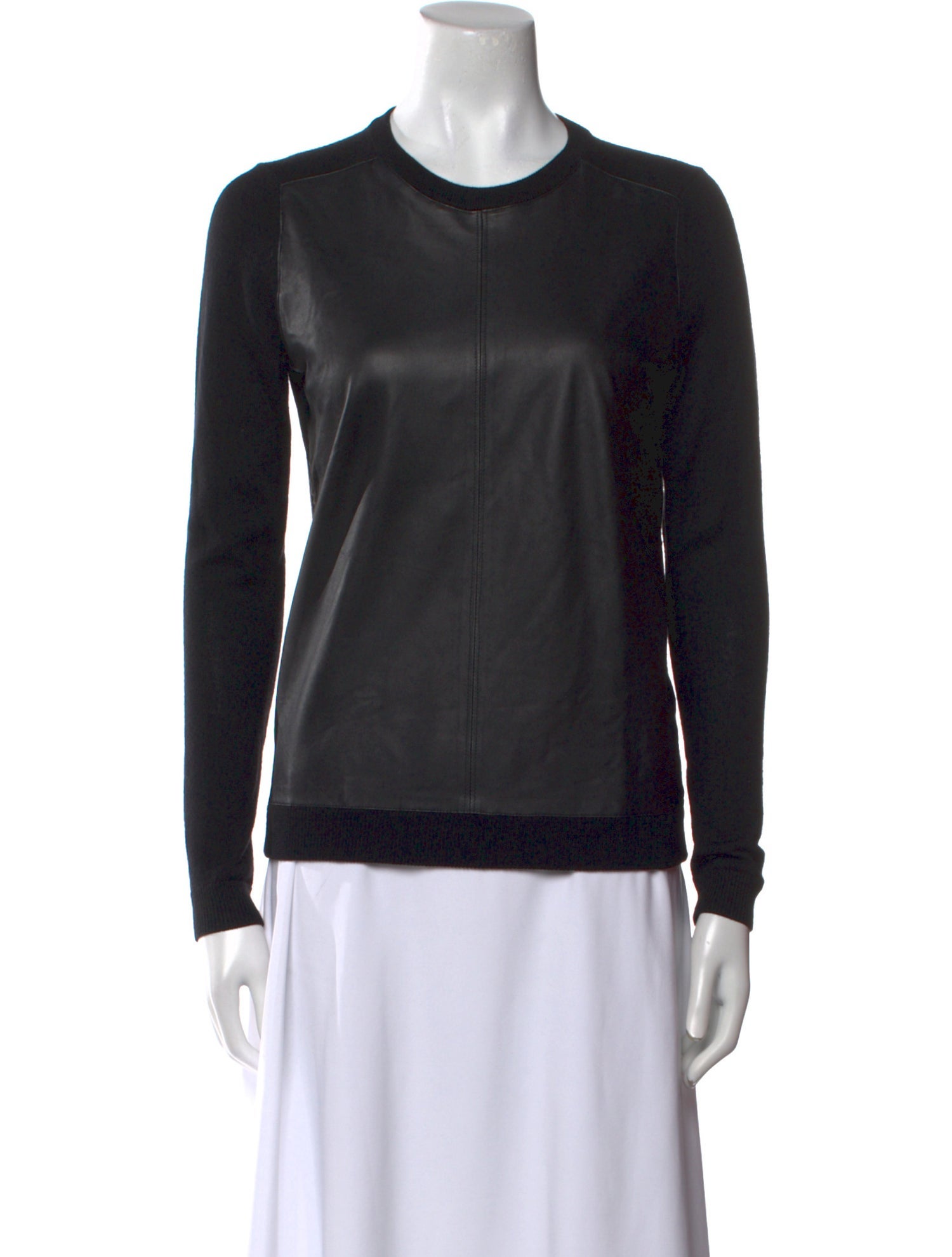 Theory Lambskin Crew Neck Sweater