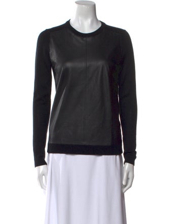 Theory Lambskin Crew Neck Sweater