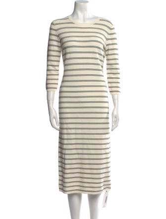 Theory Striped Midi Length Dress