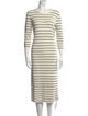 Theory Striped Midi Length Dress