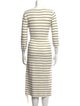 Theory Striped Midi Length Dress