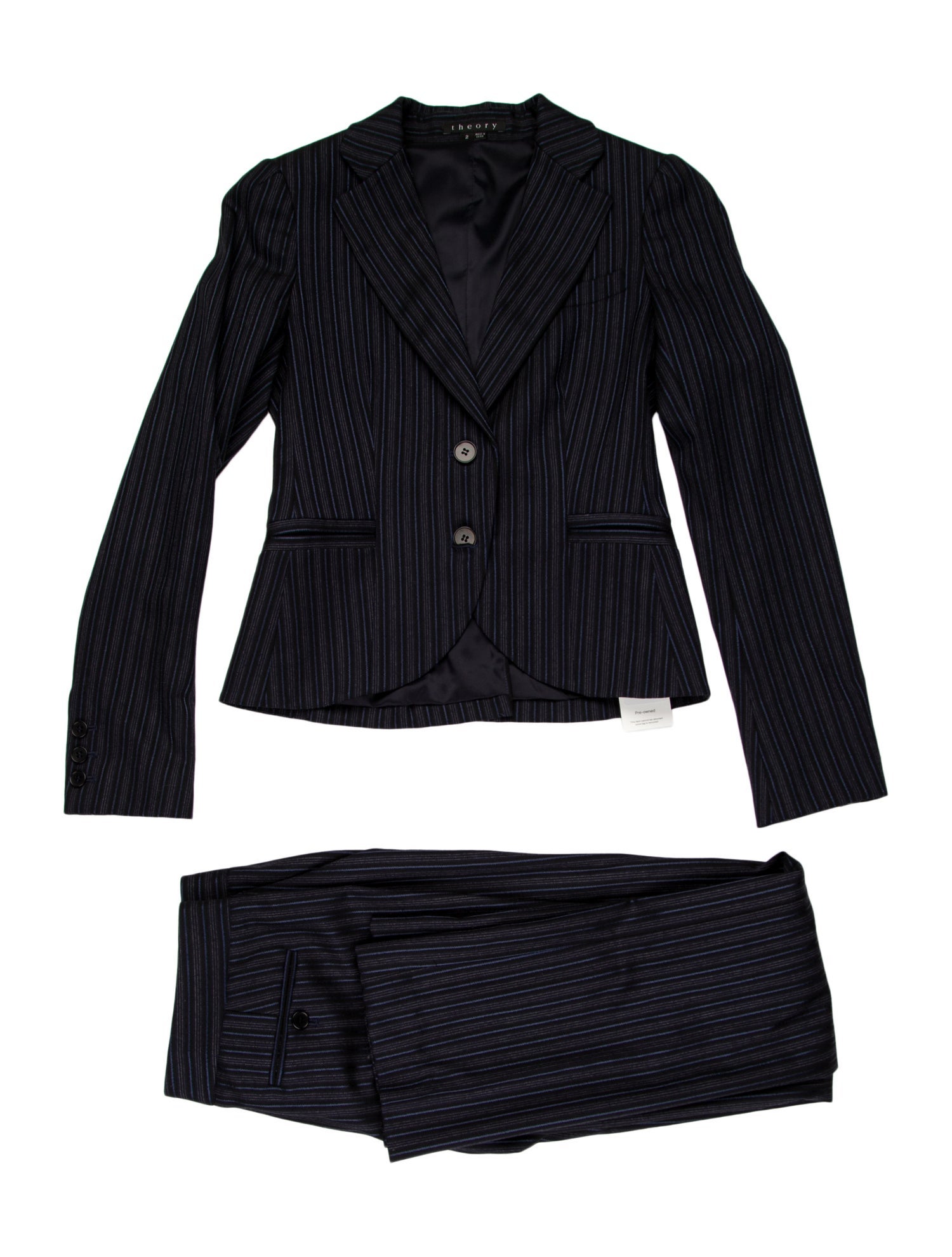 Theory Virgin Wool Striped Pantsuit