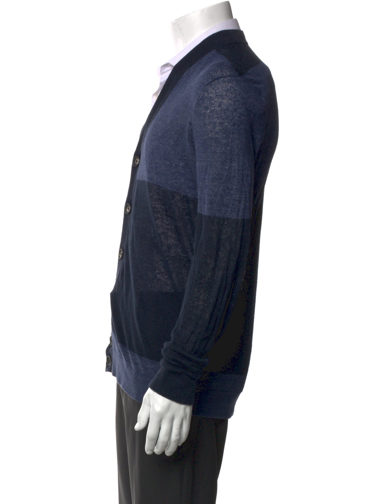 Theory Linen Colorblock Pattern Cardigan