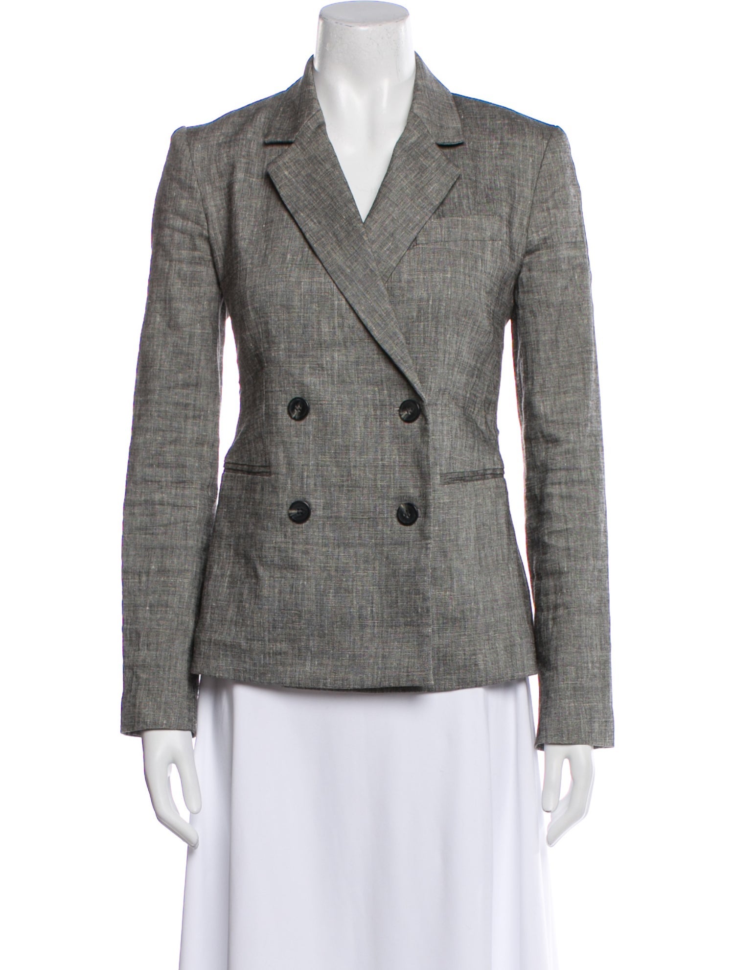 Theory Linen Plaid Print Blazer