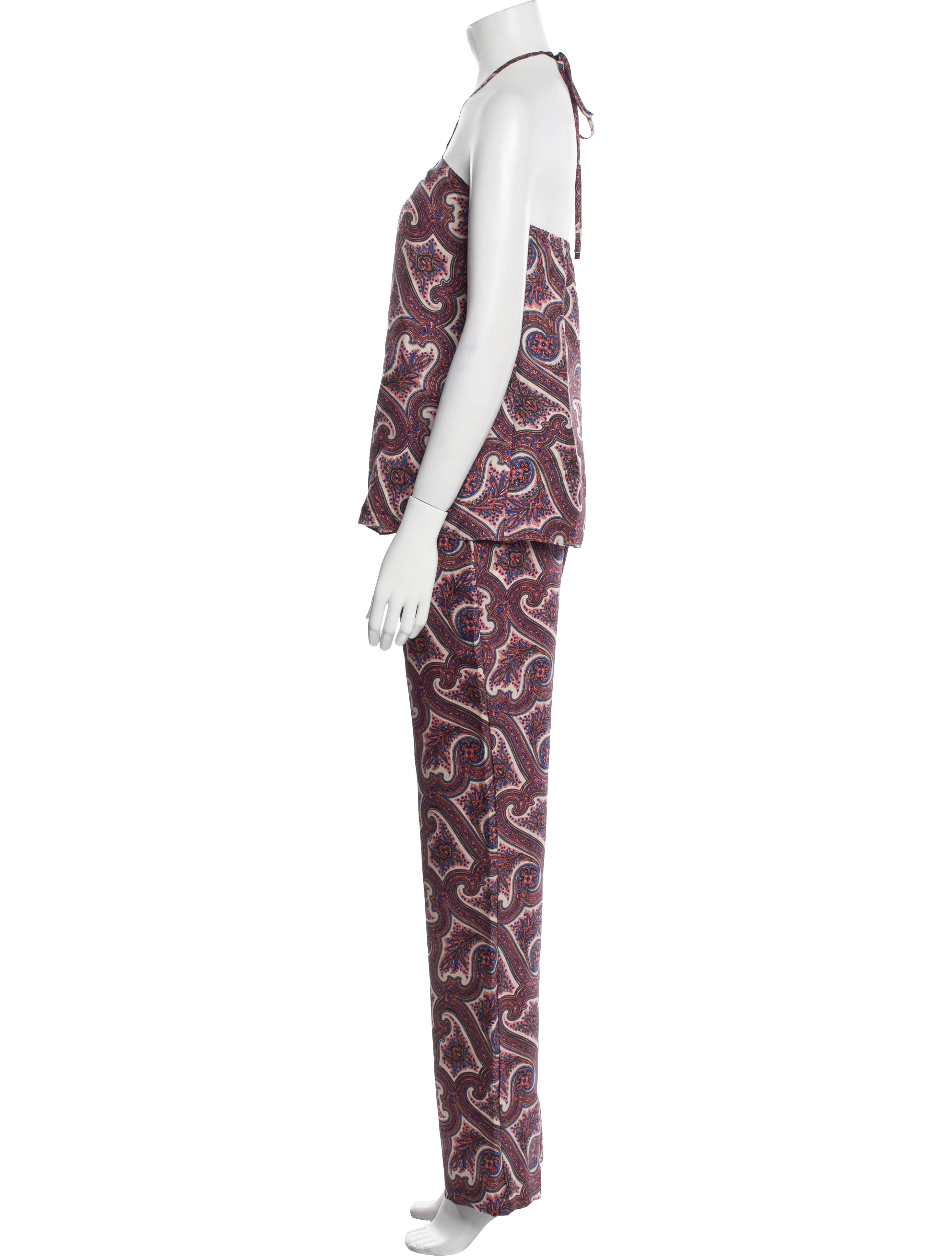 Theory Silk Printed Pant Set