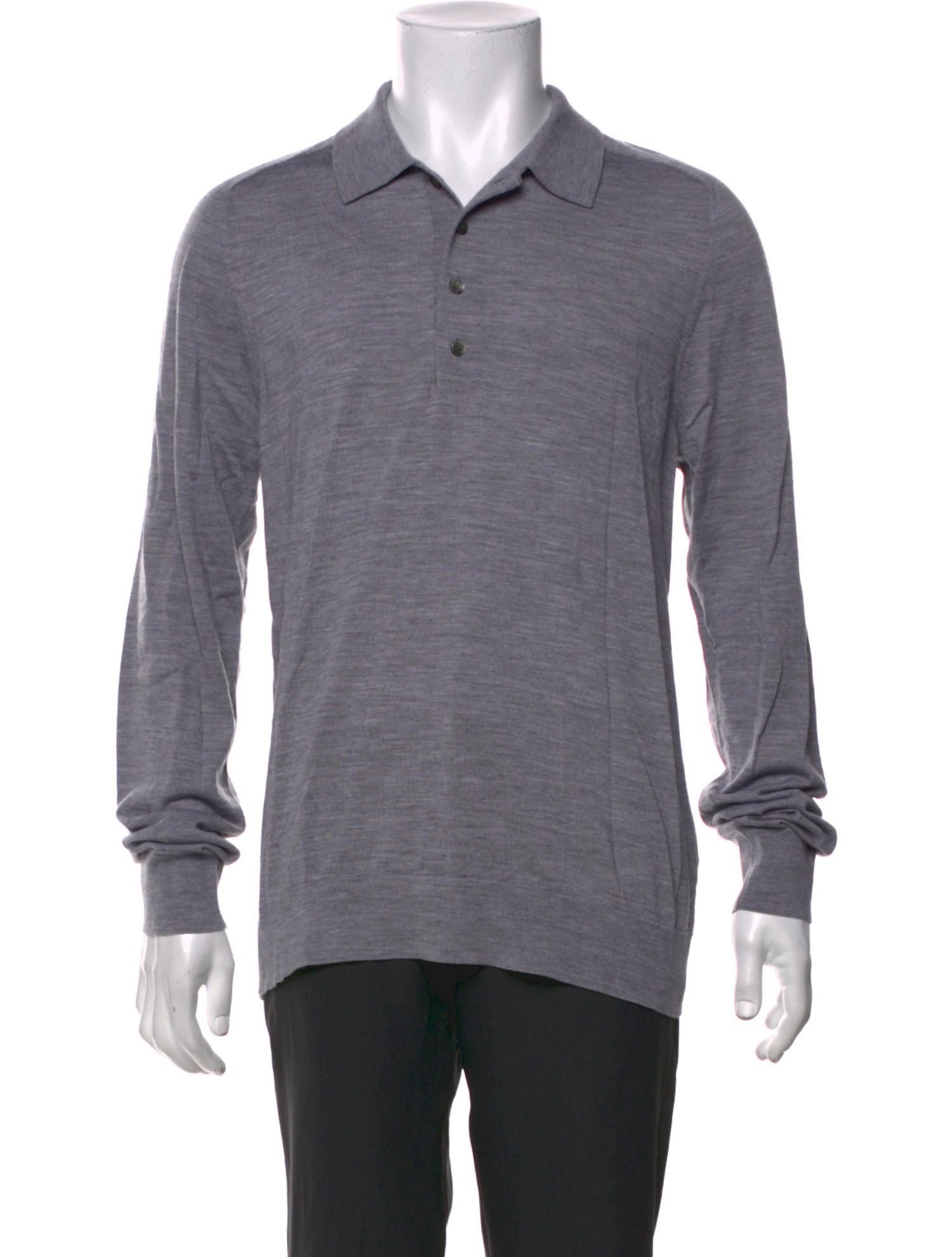 Theory Collar Long Sleeve Polo Sweater