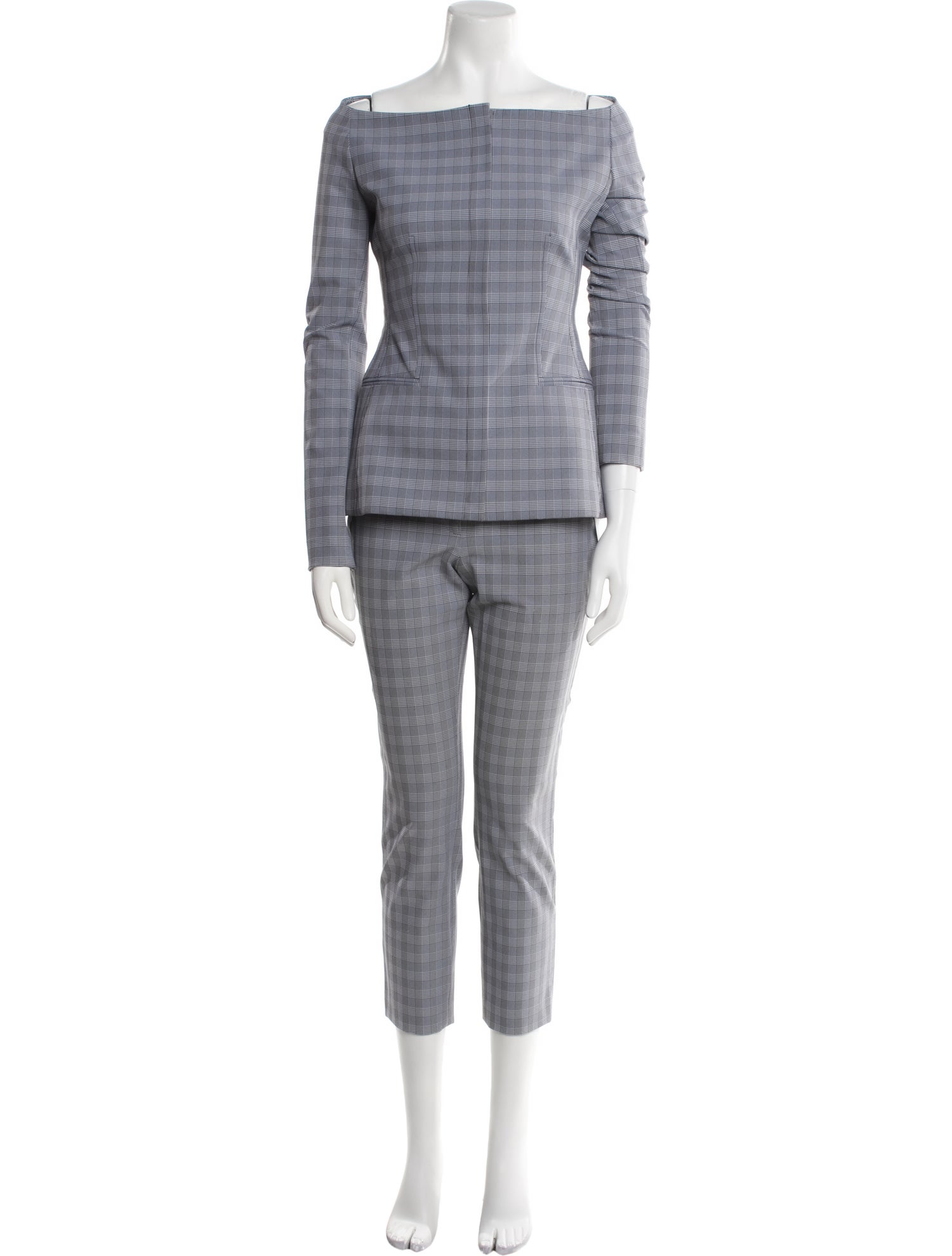 Theory Plaid Print Pantsuit