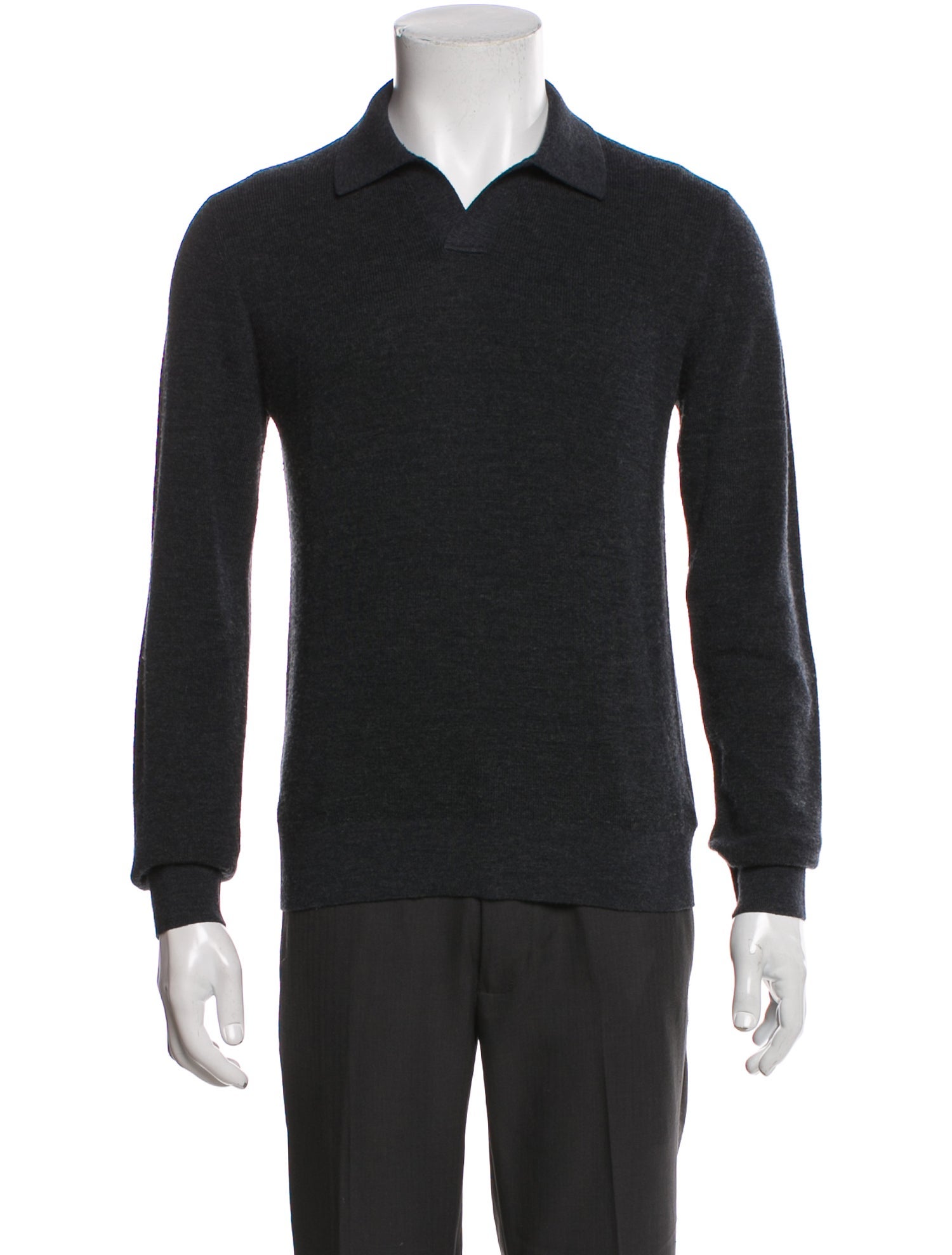 Theory Merino Wool Collar Polo Sweater