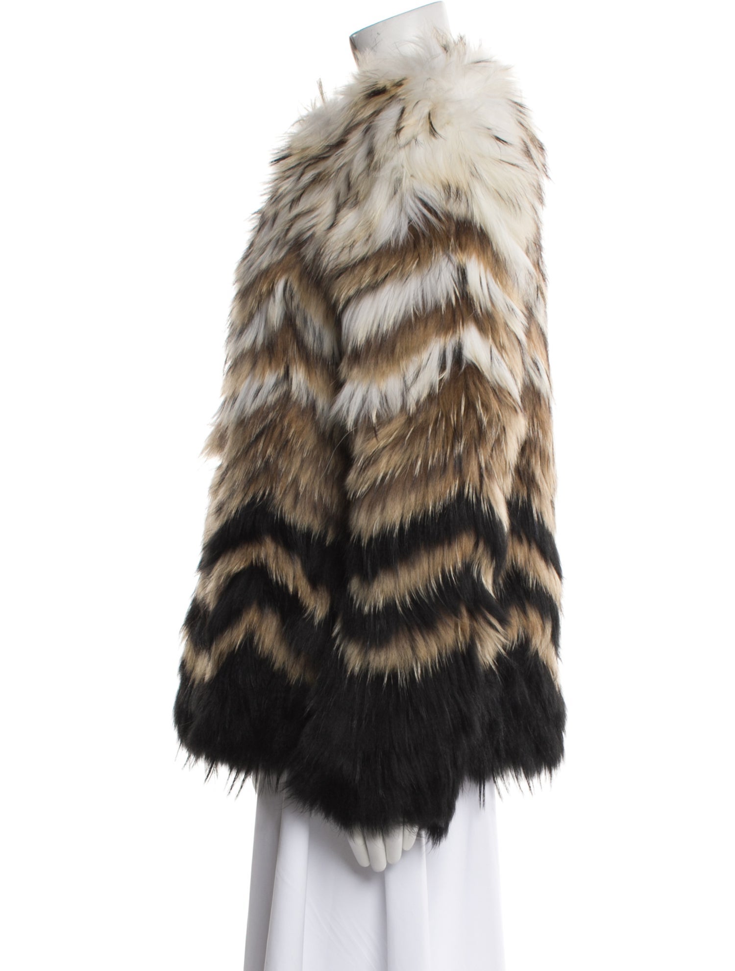 Theory Fur Colorblock Pattern Fur Jacket