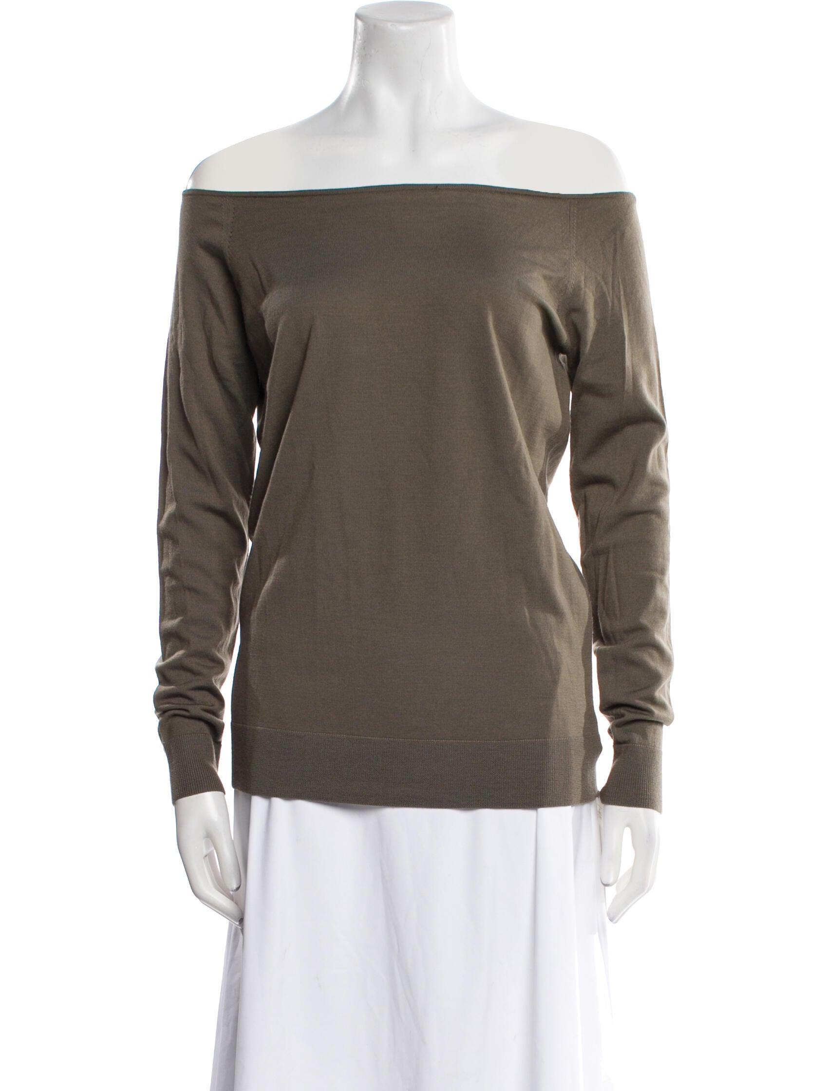 Theory Merino Wool Off-The-Shoulder Sweater