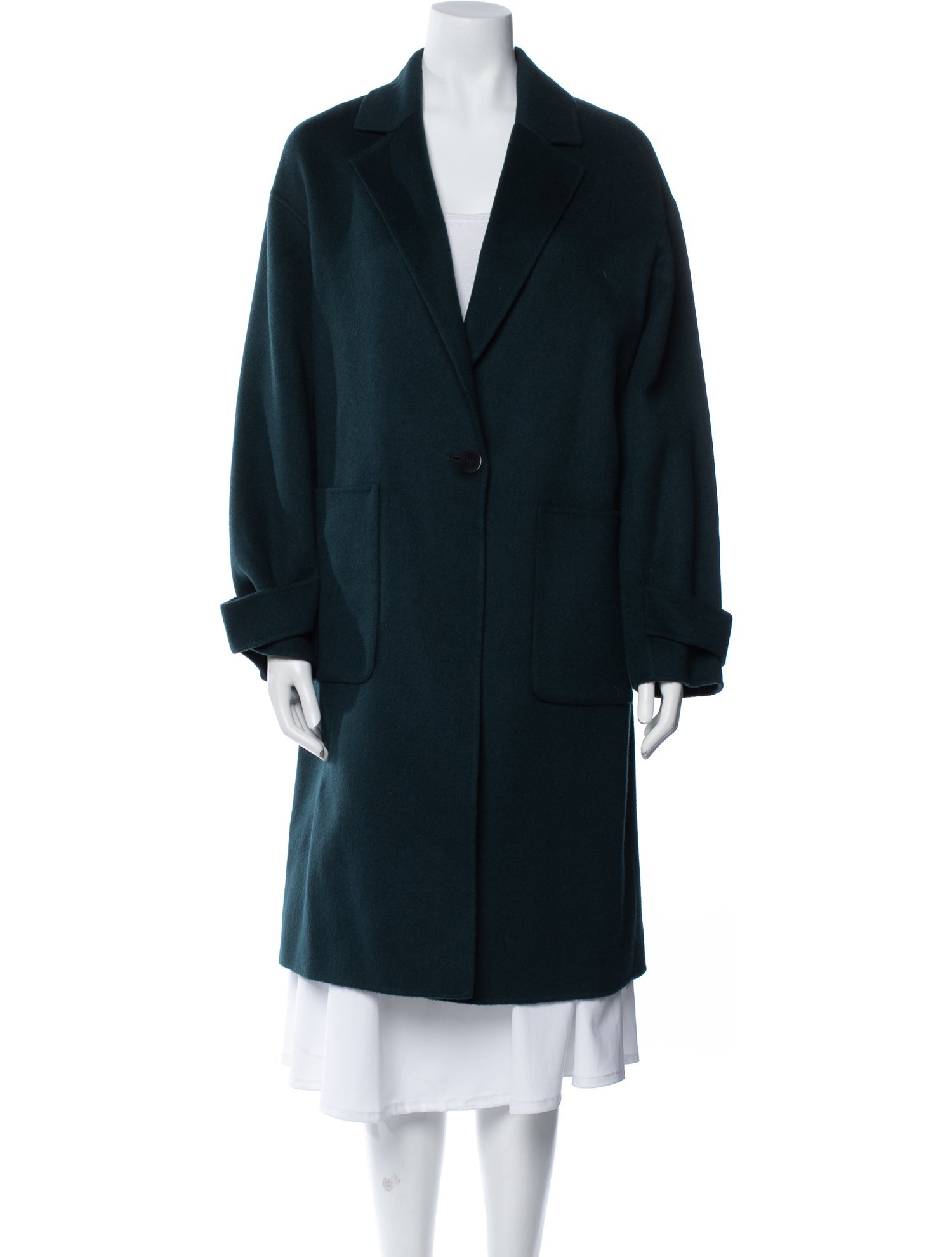 Theory Wool Faux Fur Coat