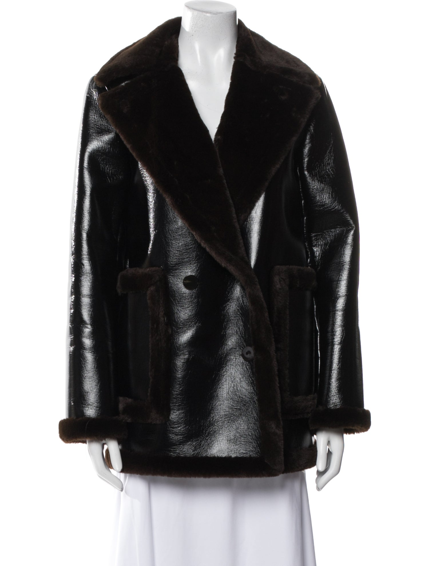 Theory Faux Leather Faux Fur Jacket